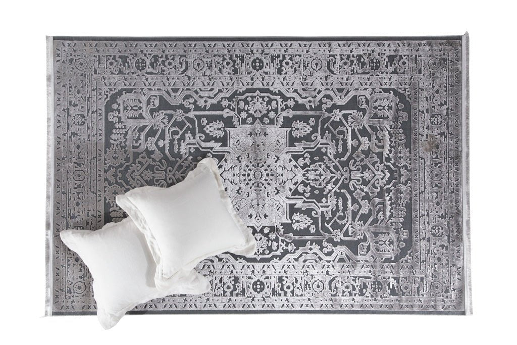 Καλοκαιρινό Χαλί Lotus Summer 2927 Black Grey - Royal Carpet