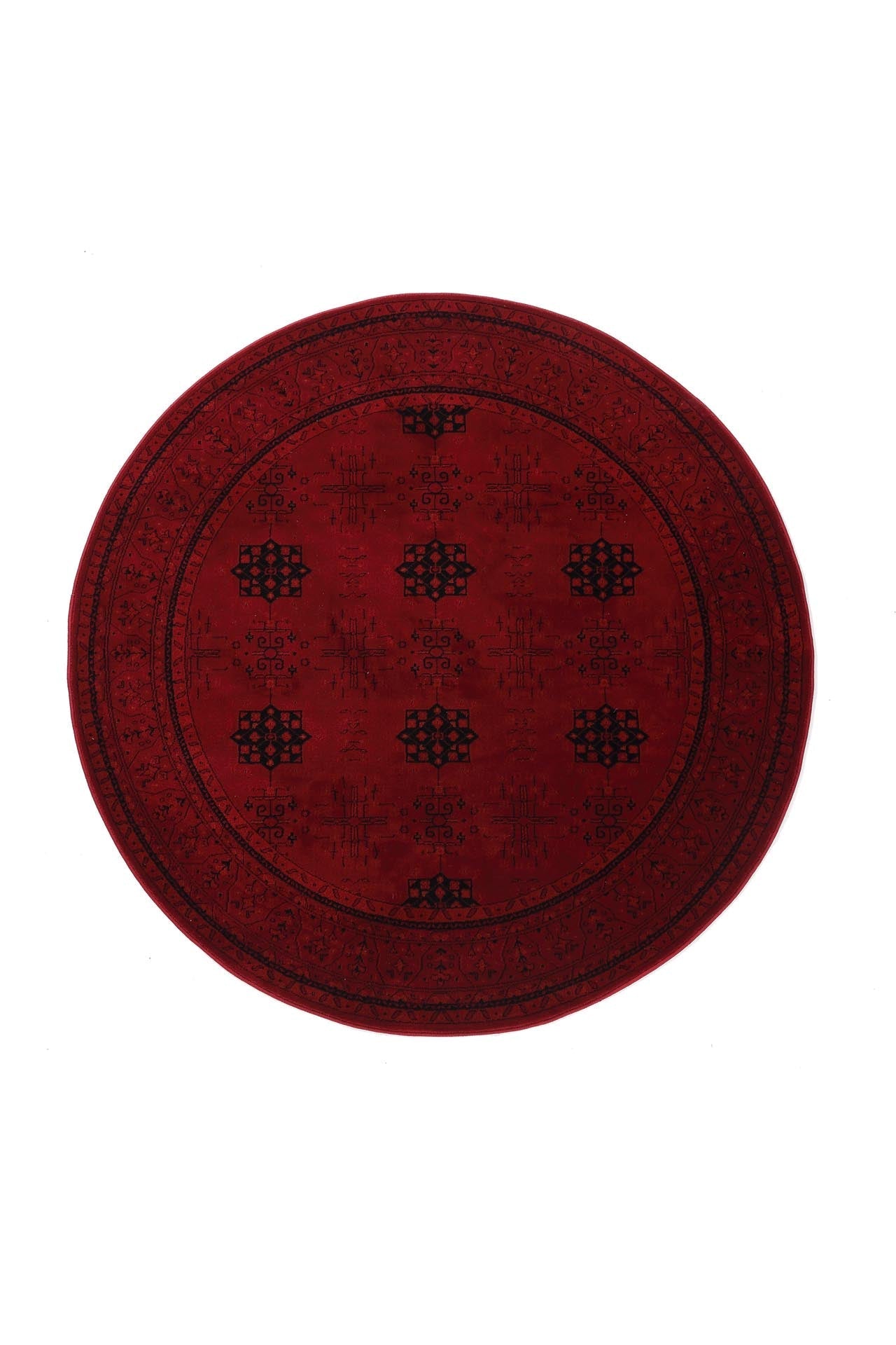 Κλασικό Χαλί Afgan 8127A D.Red Στρόγγυλο - Royal Carpet