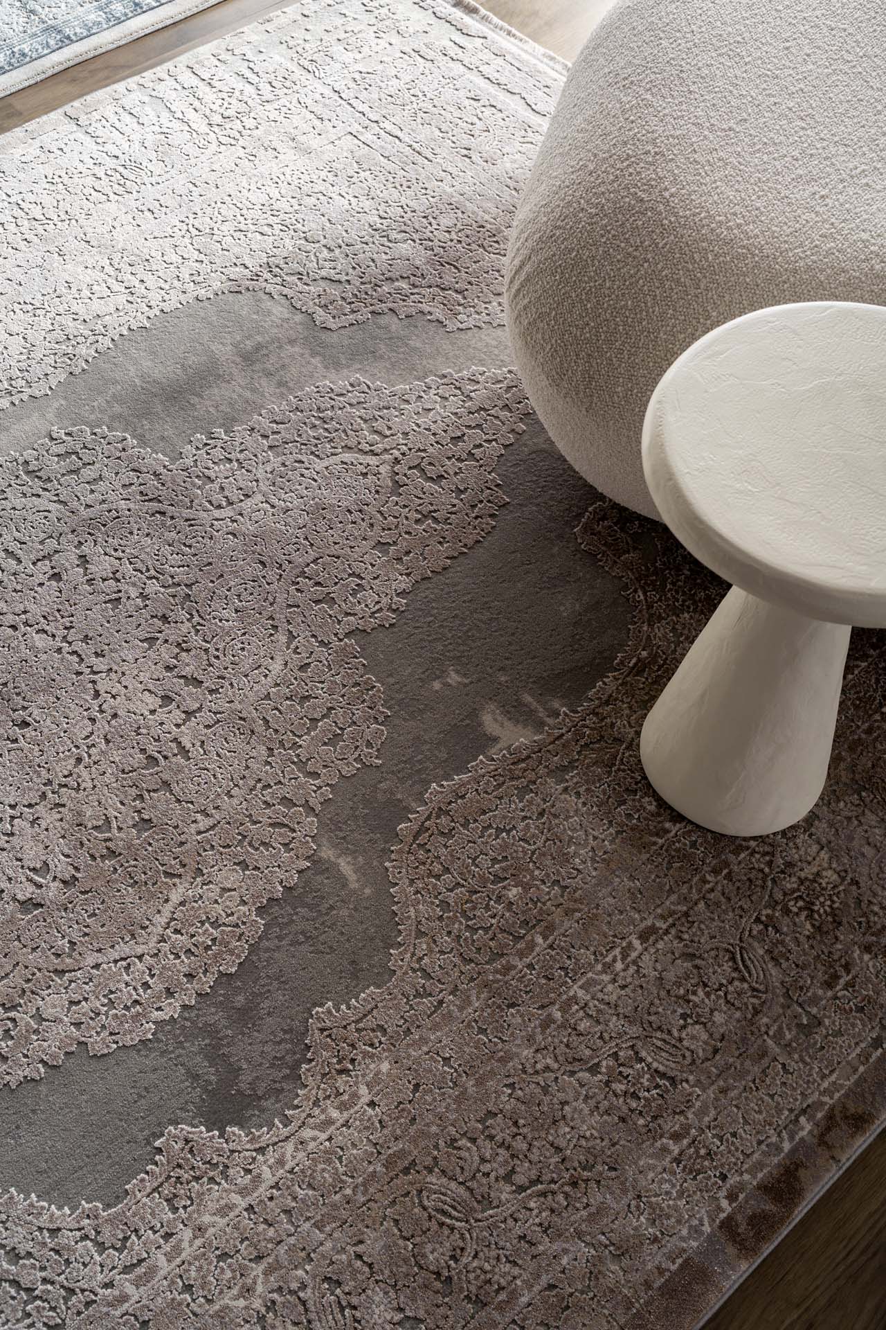 Μοντέρνο Χαλί Bamboo Silk 5988D L. Grey D. Beige - Royal Carpet