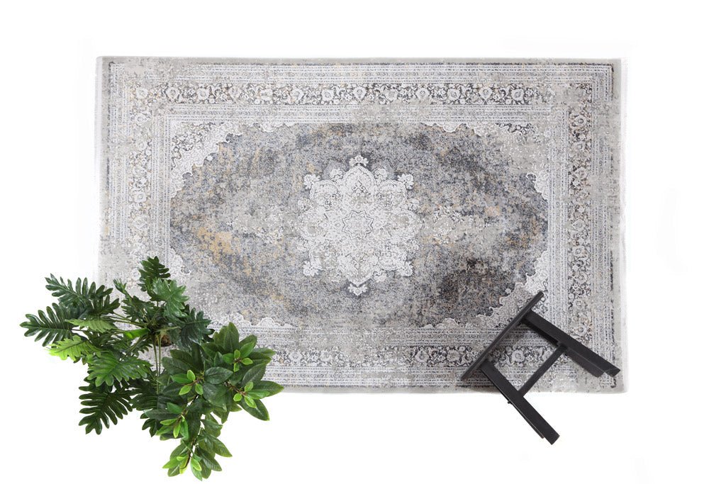 Μοντέρνο Χαλί Bamboo Silk 5989A L. Grey Anthracite - Royal Carpet