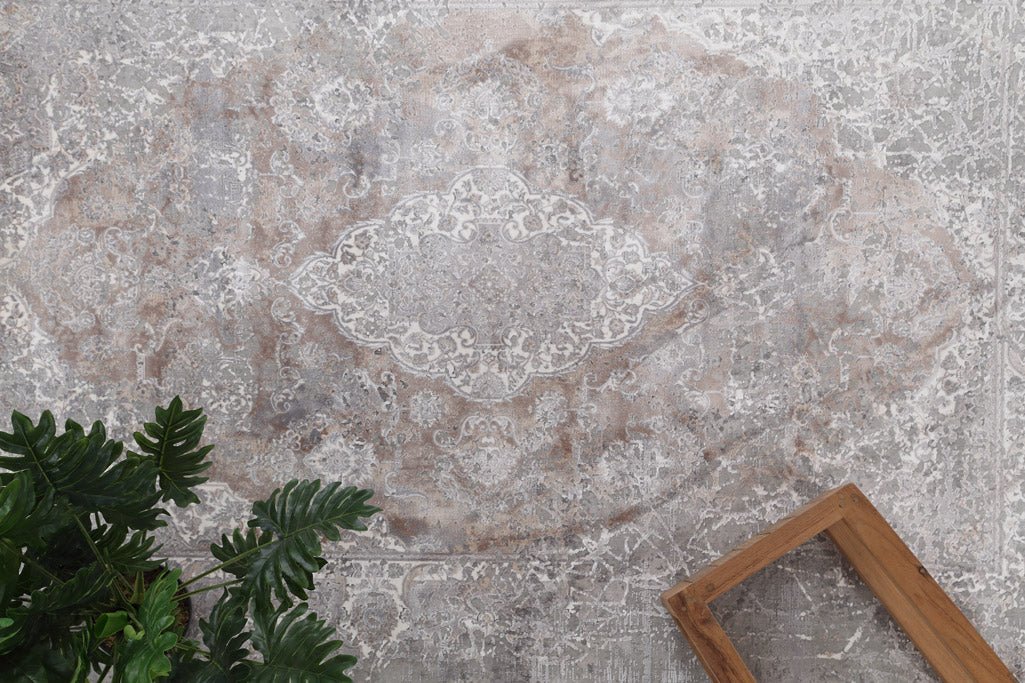 Μοντέρνο Χαλί Bamboo Silk 5991A L. Grey D. Beige - Royal Carpet