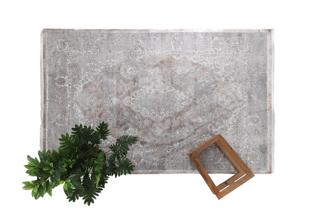Μοντέρνο Χαλί Bamboo Silk 5991A L. Grey D. Beige - Royal Carpet