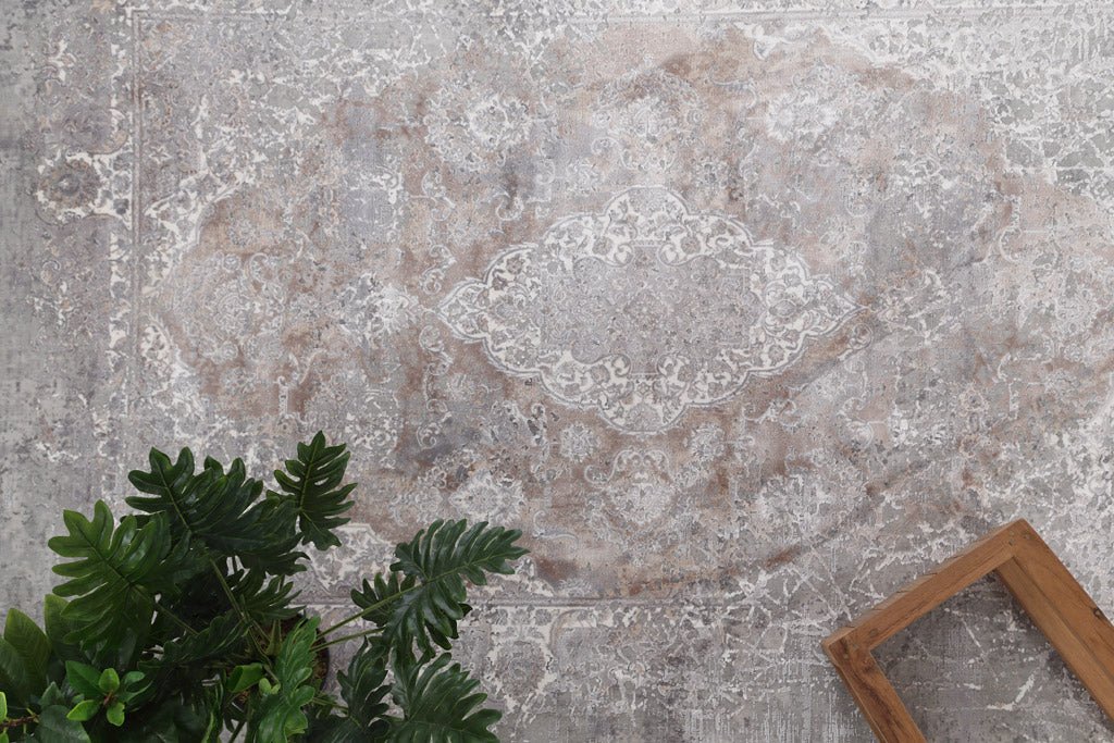 Μοντέρνο Χαλί Bamboo Silk 5991A L. Grey D. Beige - Royal Carpet