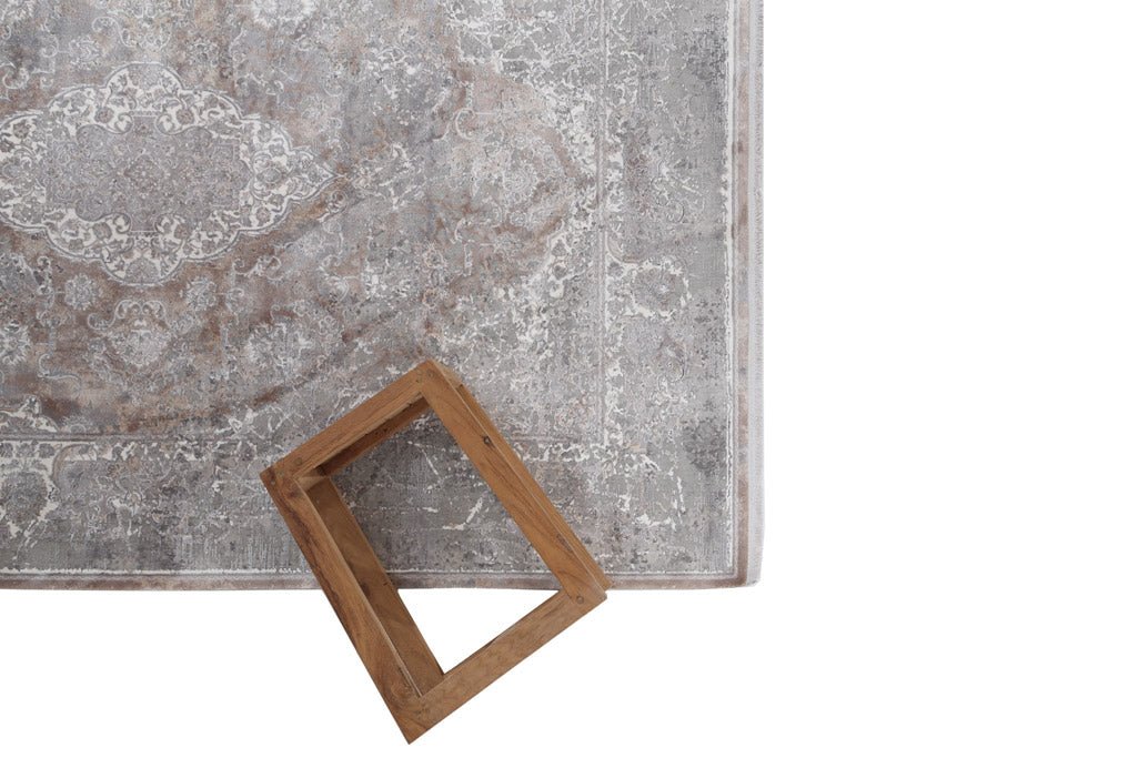 Μοντέρνο Χαλί Bamboo Silk 5991A L. Grey D. Beige - Royal Carpet