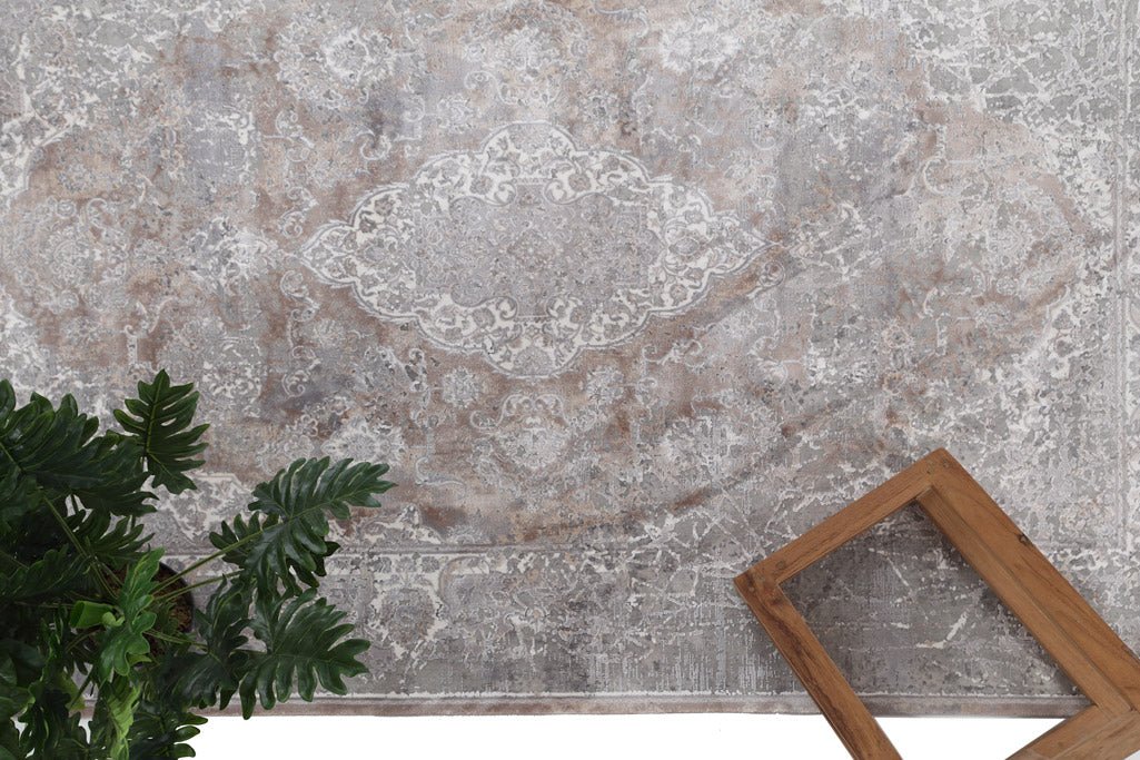 Μοντέρνο Χαλί Bamboo Silk 5991A L. Grey D. Beige - Royal Carpet