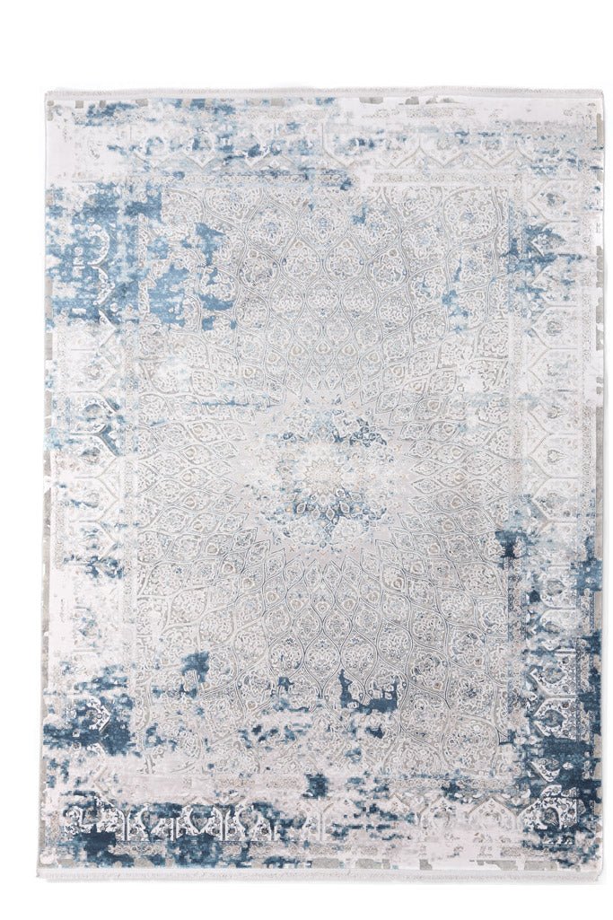 Μοντέρνο Χαλί Bamboo Silk 6794A L. Grey D. Blue - Royal Carpet