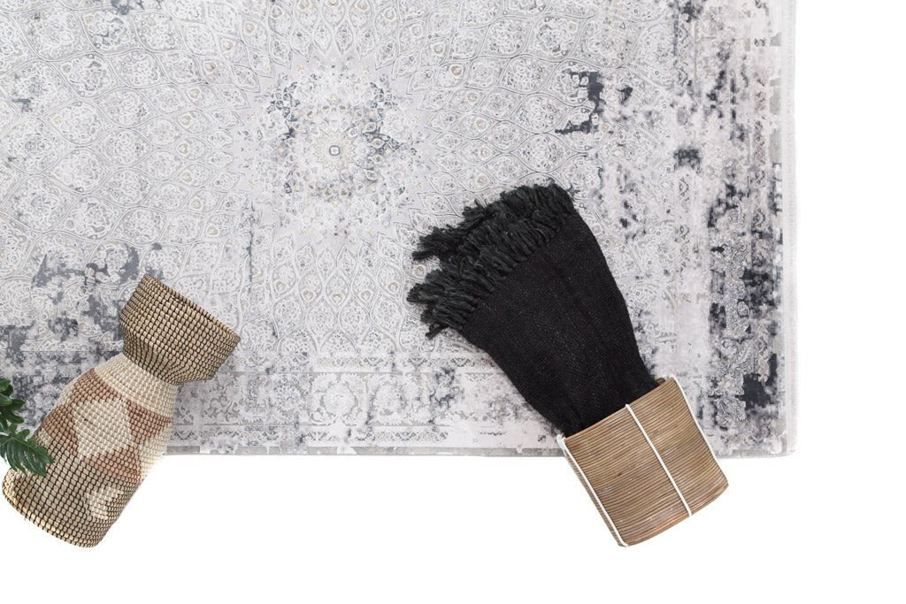 Μοντέρνο Χαλί Bamboo Silk 6794B L. Grey Anthracite - Royal Carpet