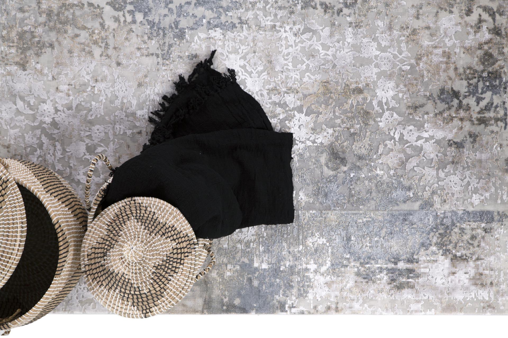 Μοντέρνο Χαλί Bamboo Silk 8097A L. Grey Anthracite - Royal Carpet