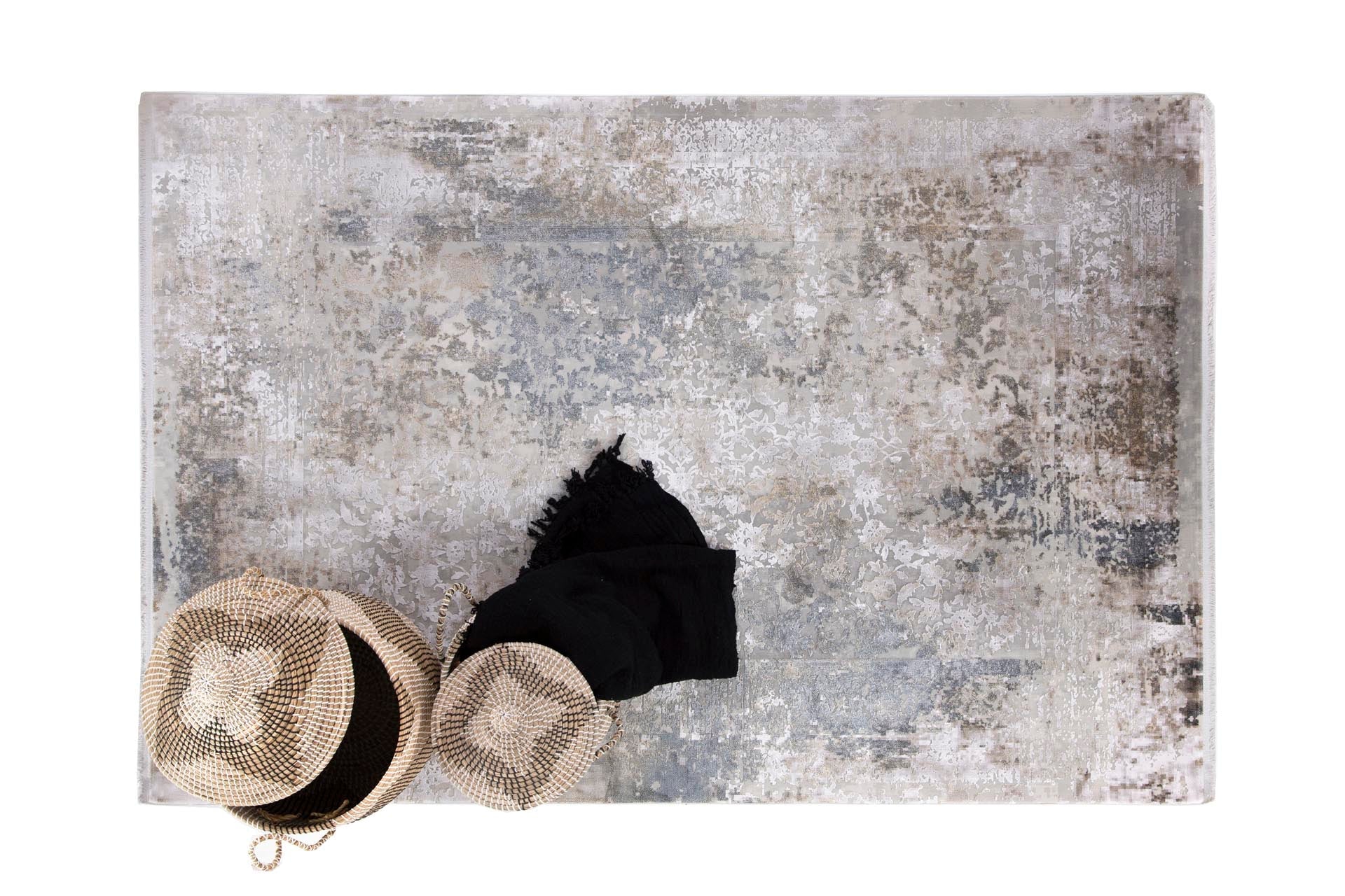 Μοντέρνο Χαλί Bamboo Silk 8097A L. Grey Anthracite - Royal Carpet