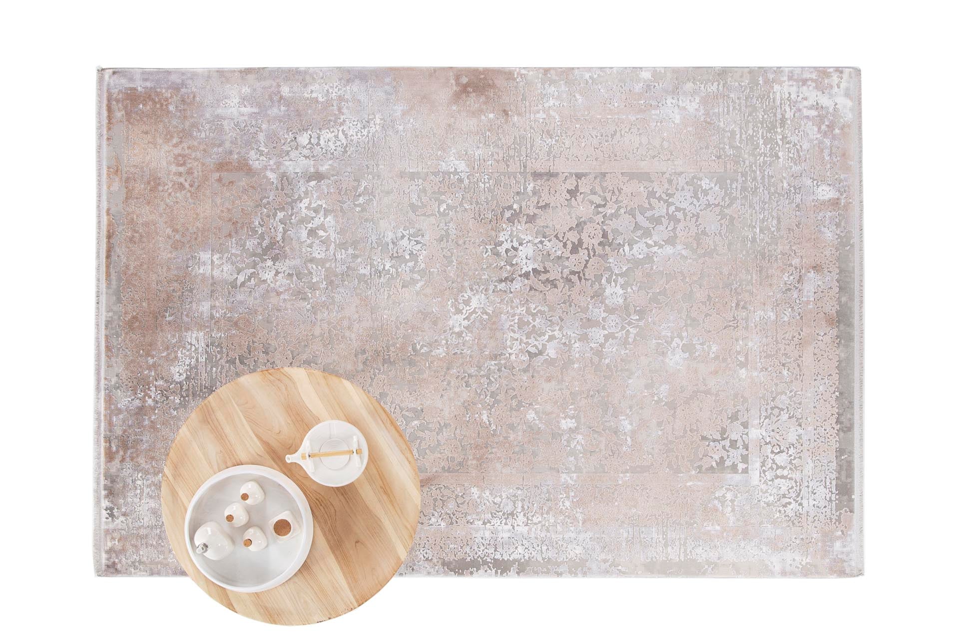 Μοντέρνο Χαλί Bamboo Silk 8097A L. Grey D. Beige - Royal Carpet