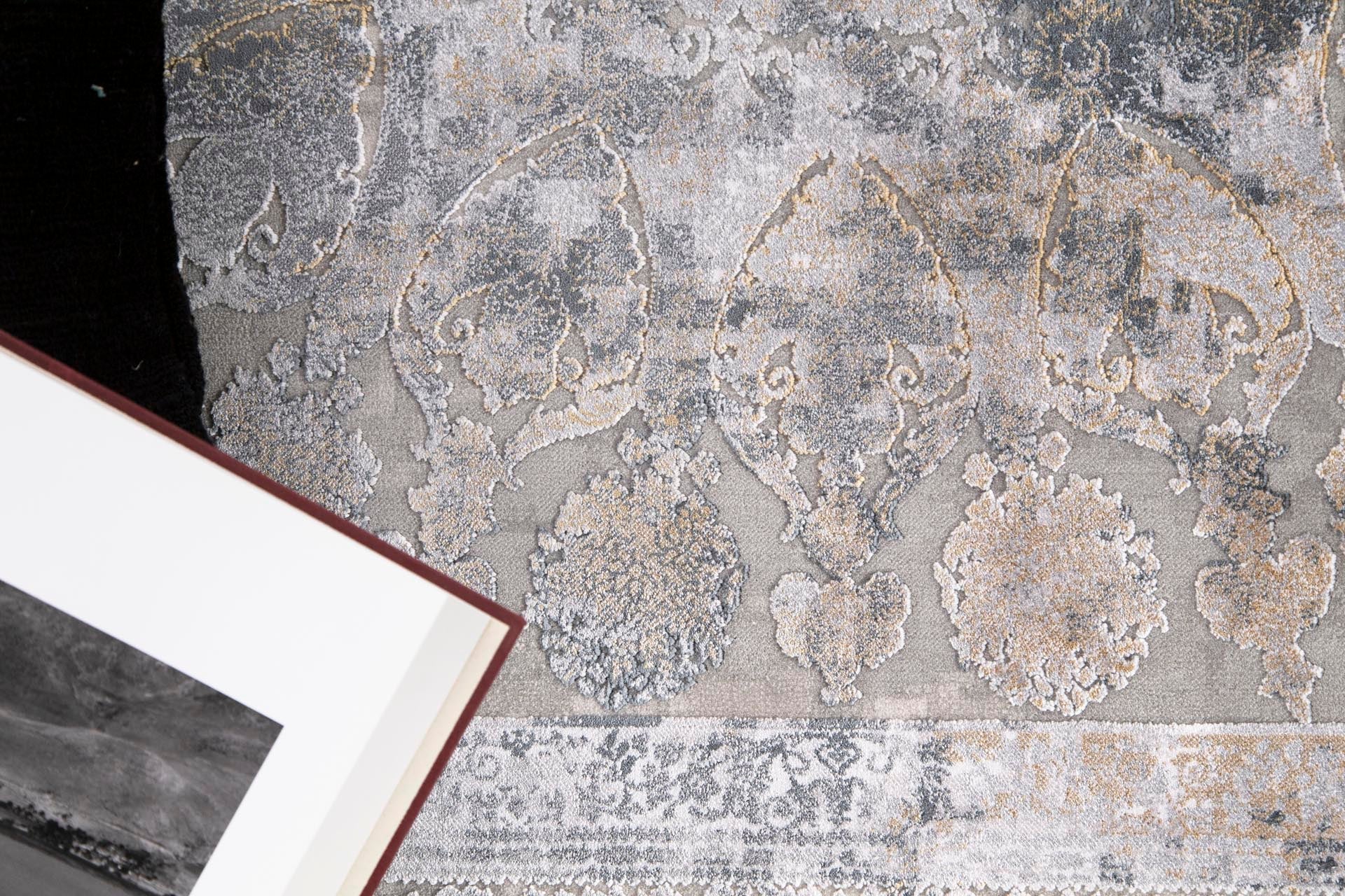 Μοντέρνο Χαλί Bamboo Silk 8098A L. Grey Anthracite - Royal Carpet