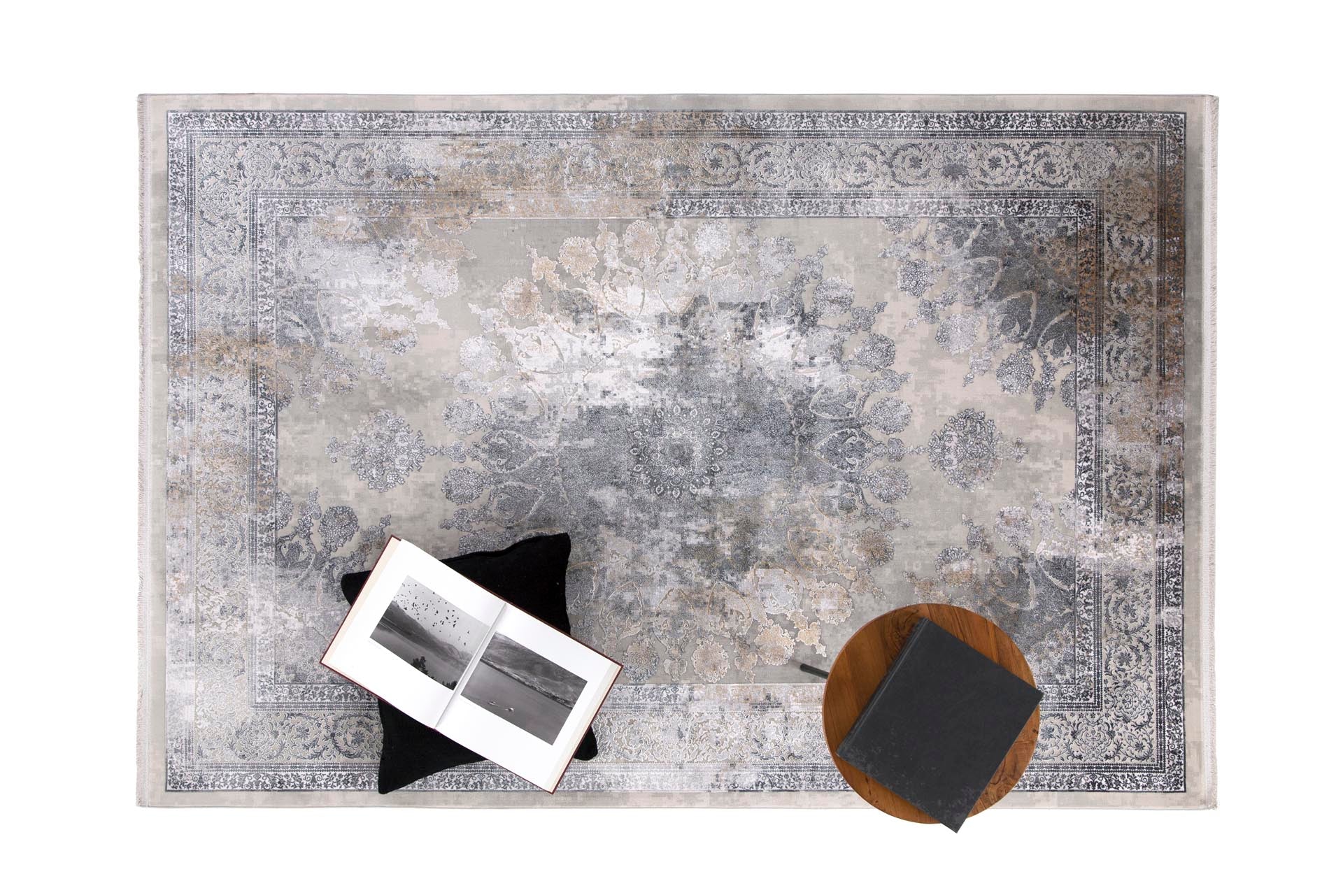 Μοντέρνο Χαλί Bamboo Silk 8098A L. Grey Anthracite - Royal Carpet