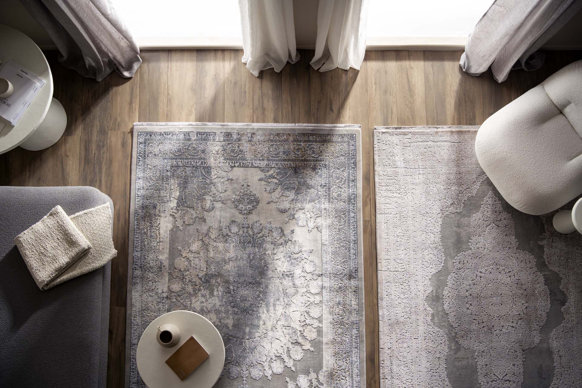 Μοντέρνο Χαλί Bamboo Silk 8098A L. Grey Anthracite - Royal Carpet