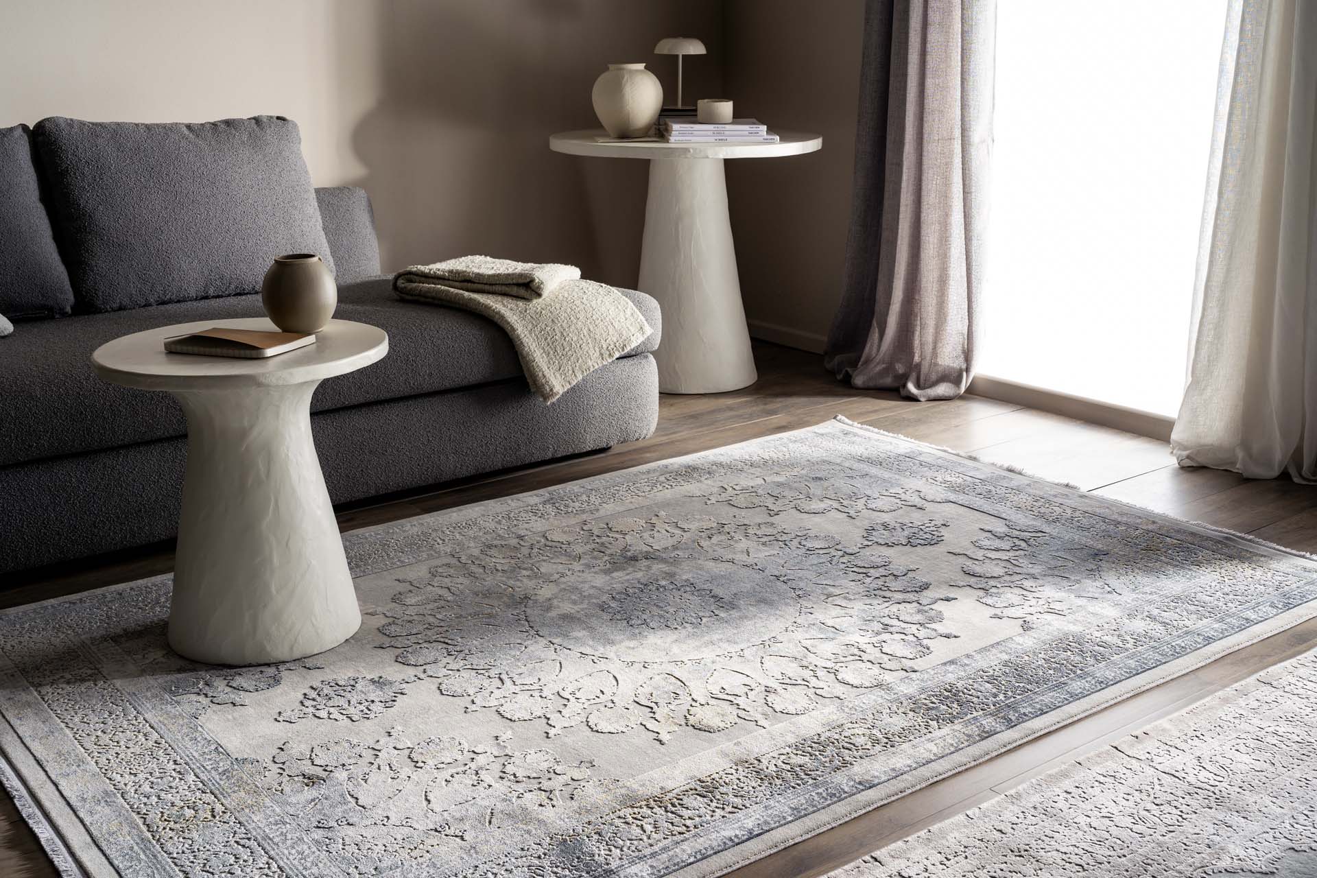 Μοντέρνο Χαλί Bamboo Silk 8098A L. Grey Anthracite - Royal Carpet