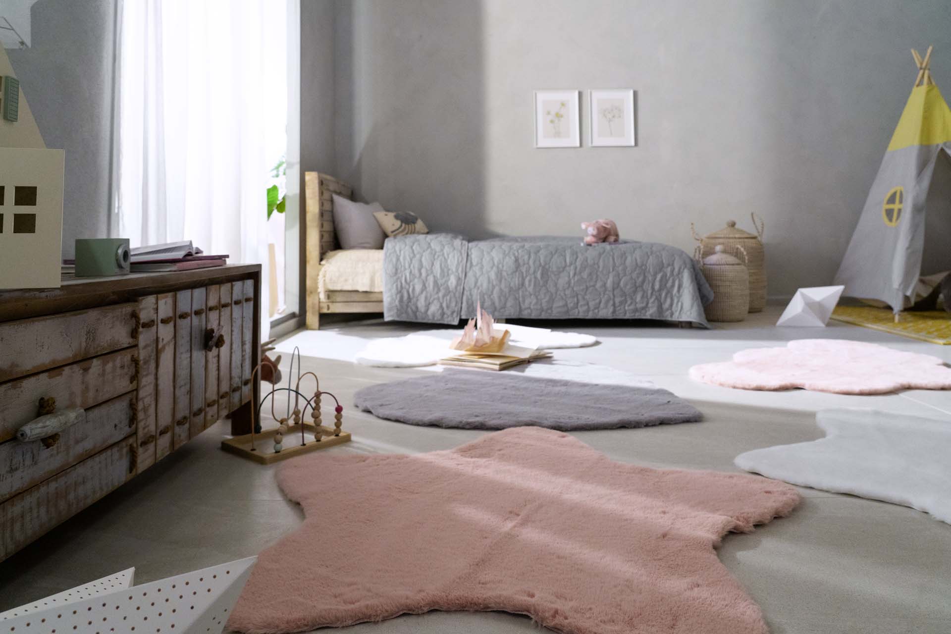 Παιδικό Χαλί Bunny Kids Star Pink 100x100 cm - Royal Carpet