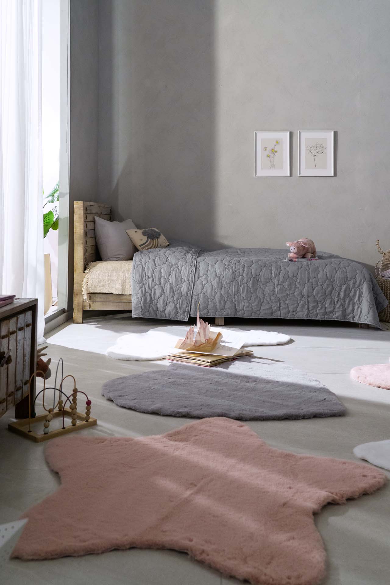 Παιδικό Χαλί Bunny Kids Star Pink 100x100 cm - Royal Carpet