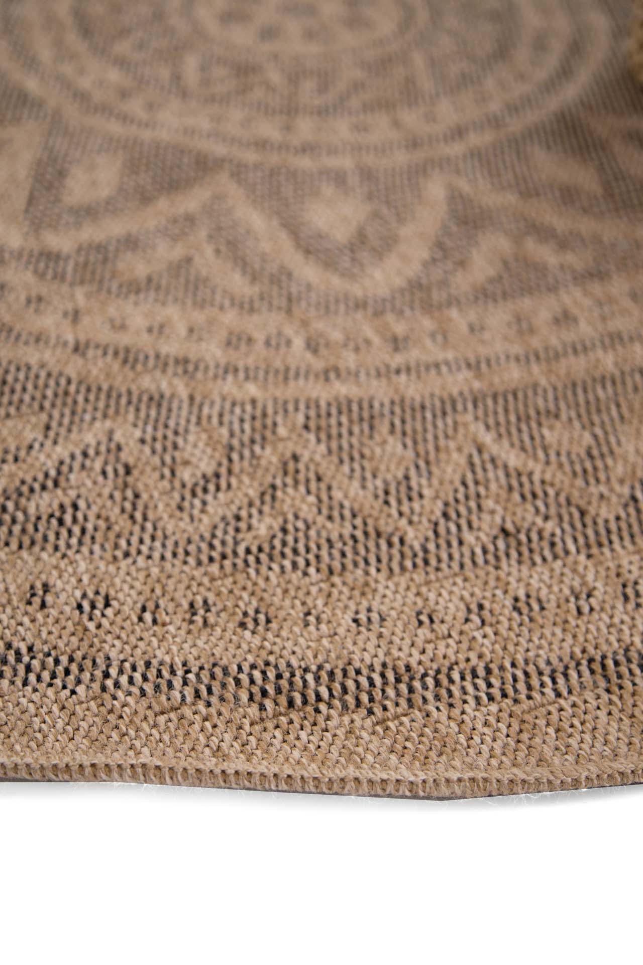 Ψάθινο Χαλί Avanos 8871 Black Στρόγγυλο - Royal Carpet