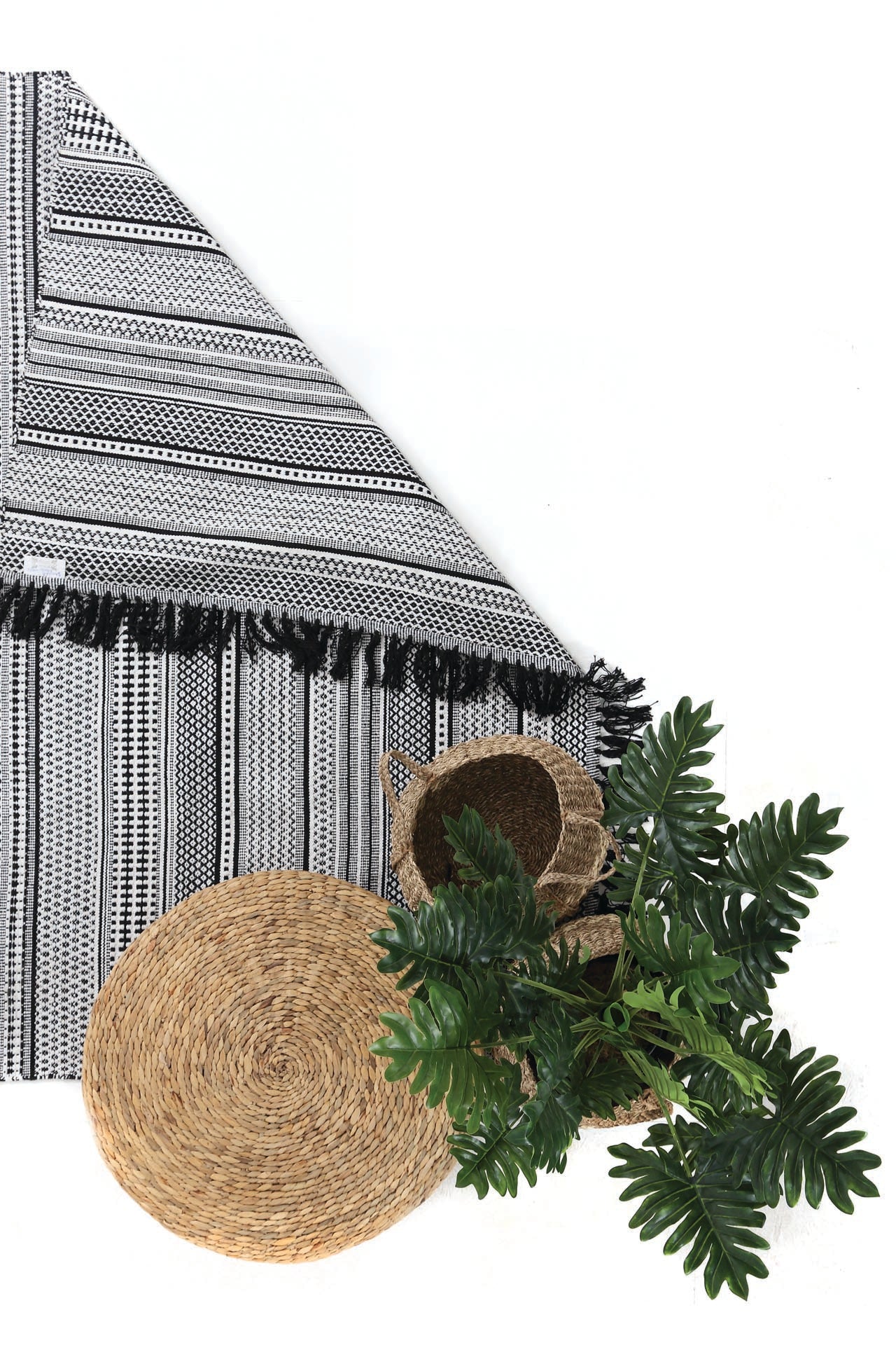 Χαλι Urban Cotton Kilim Samaira Black White - Royal Carpet