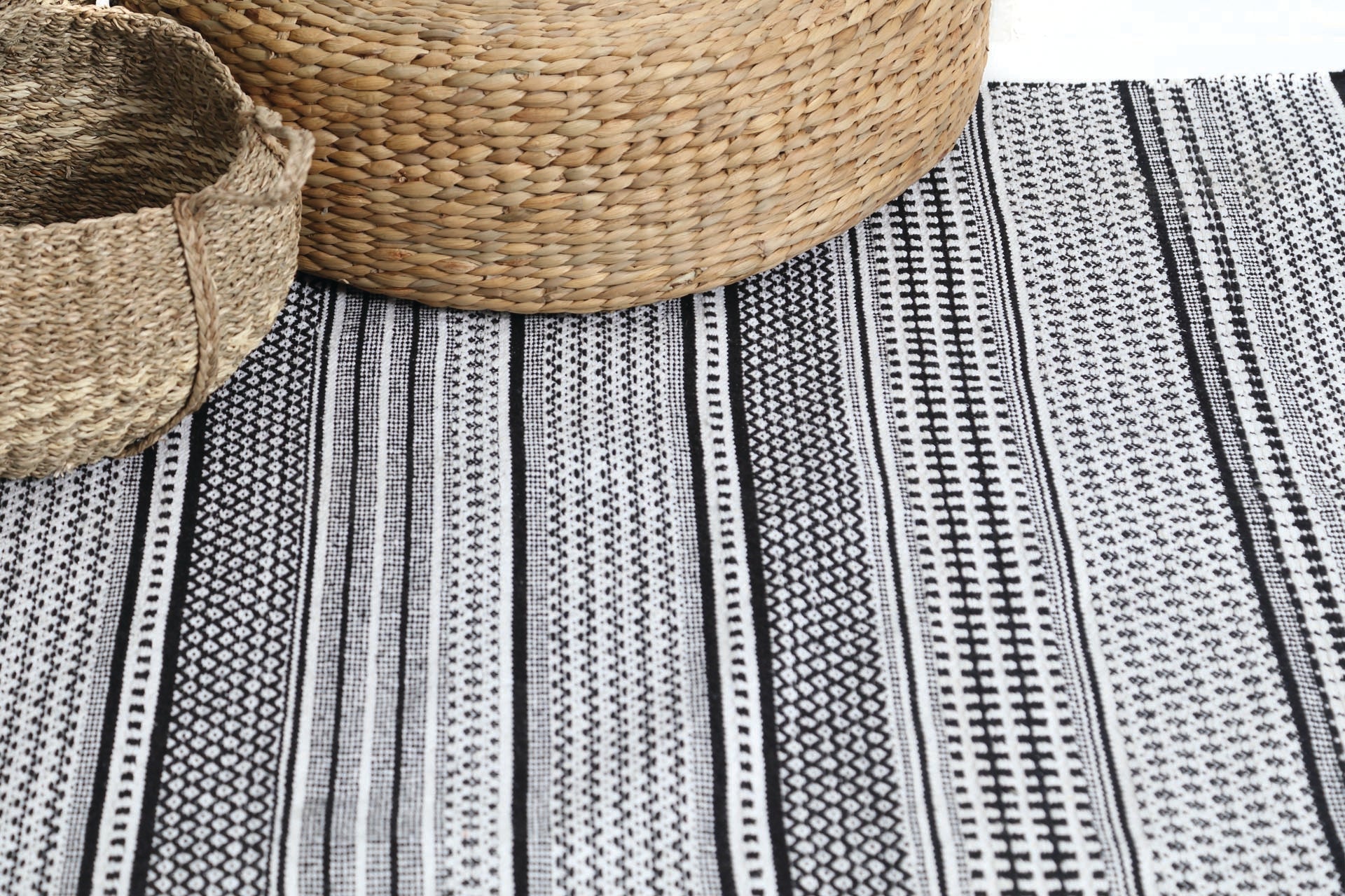 Χαλι Urban Cotton Kilim Samaira Black White - Royal Carpet