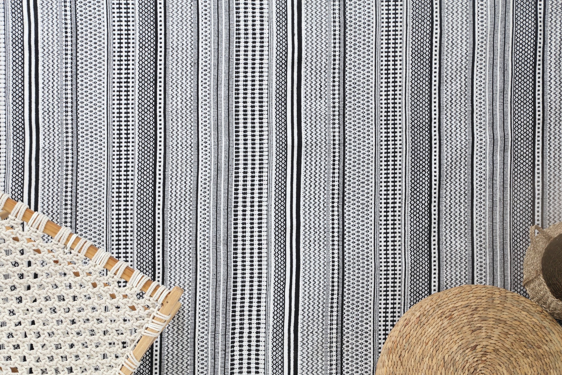 Χαλι Urban Cotton Kilim Samaira Black White - Royal Carpet