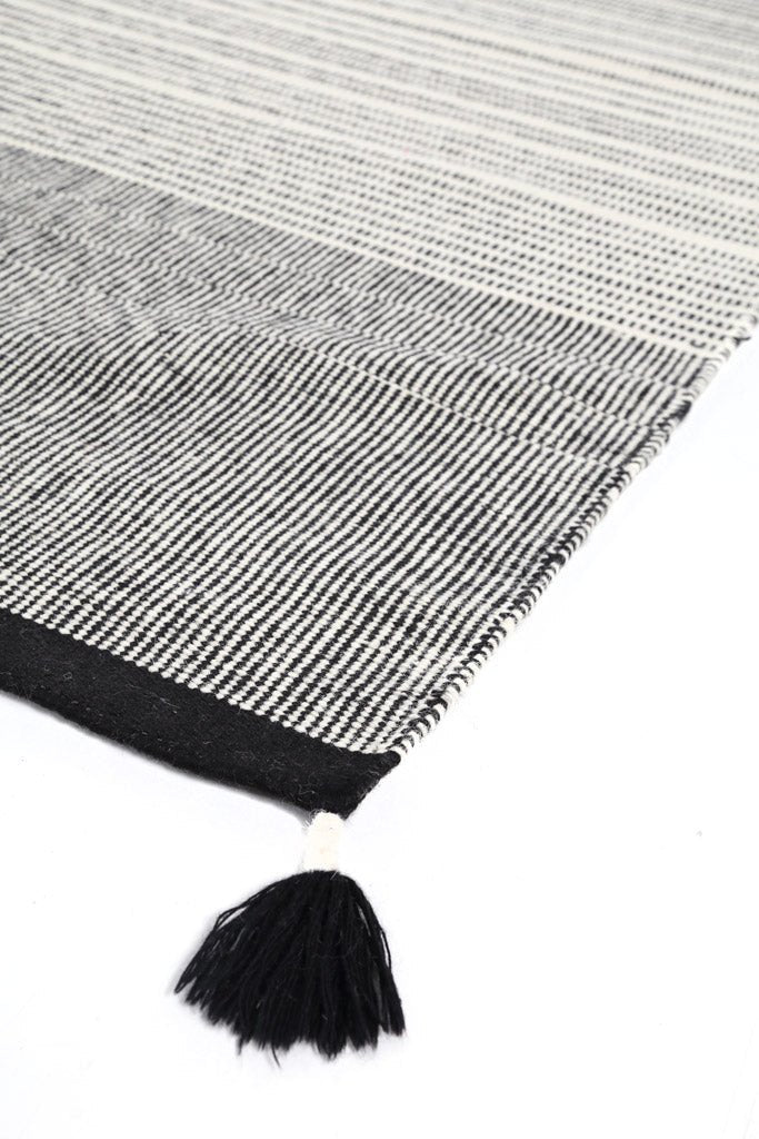 Χειροποίητο Κιλίμι Rizin Black White - Royal Carpet