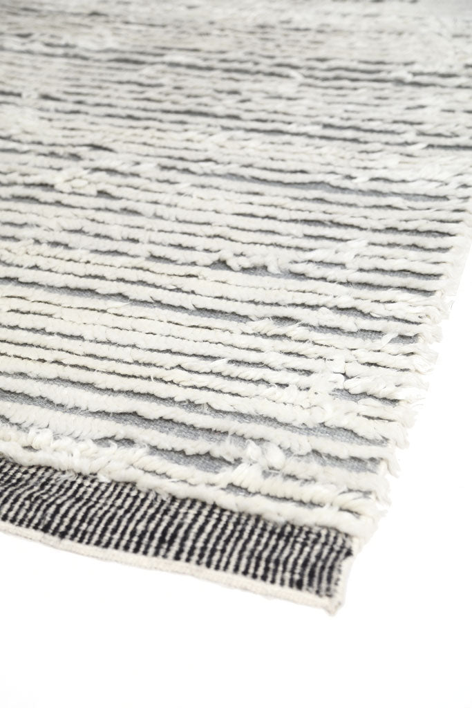 Χειροποίητο Χαλί Moroccan Shaggy με εμφανές κιλίμι MCHL GRAY - Royal Carpet