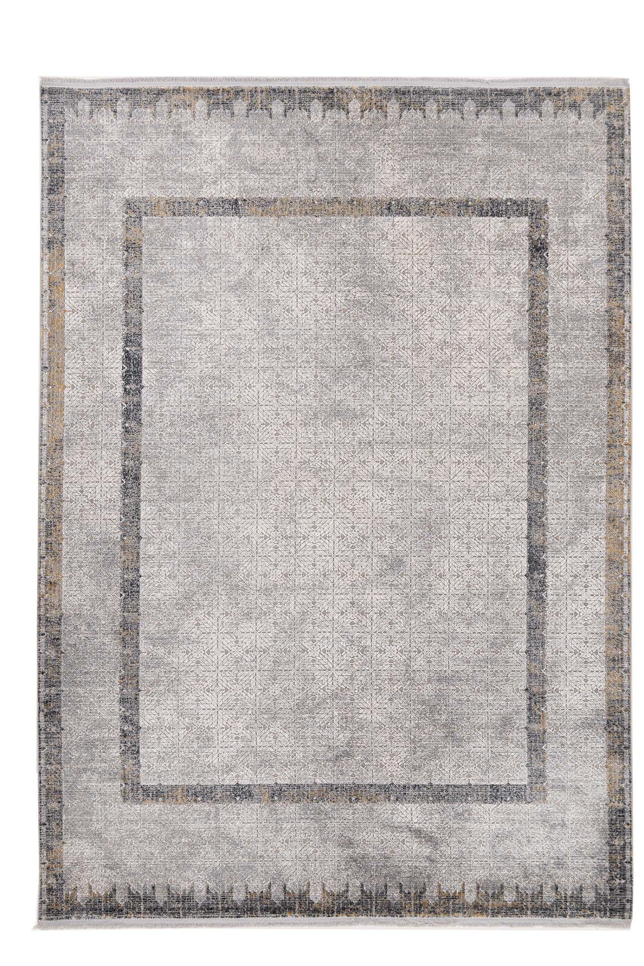 Μοντέρνο Χαλί Bamboo Silk 9337A S.Cream Anthracite