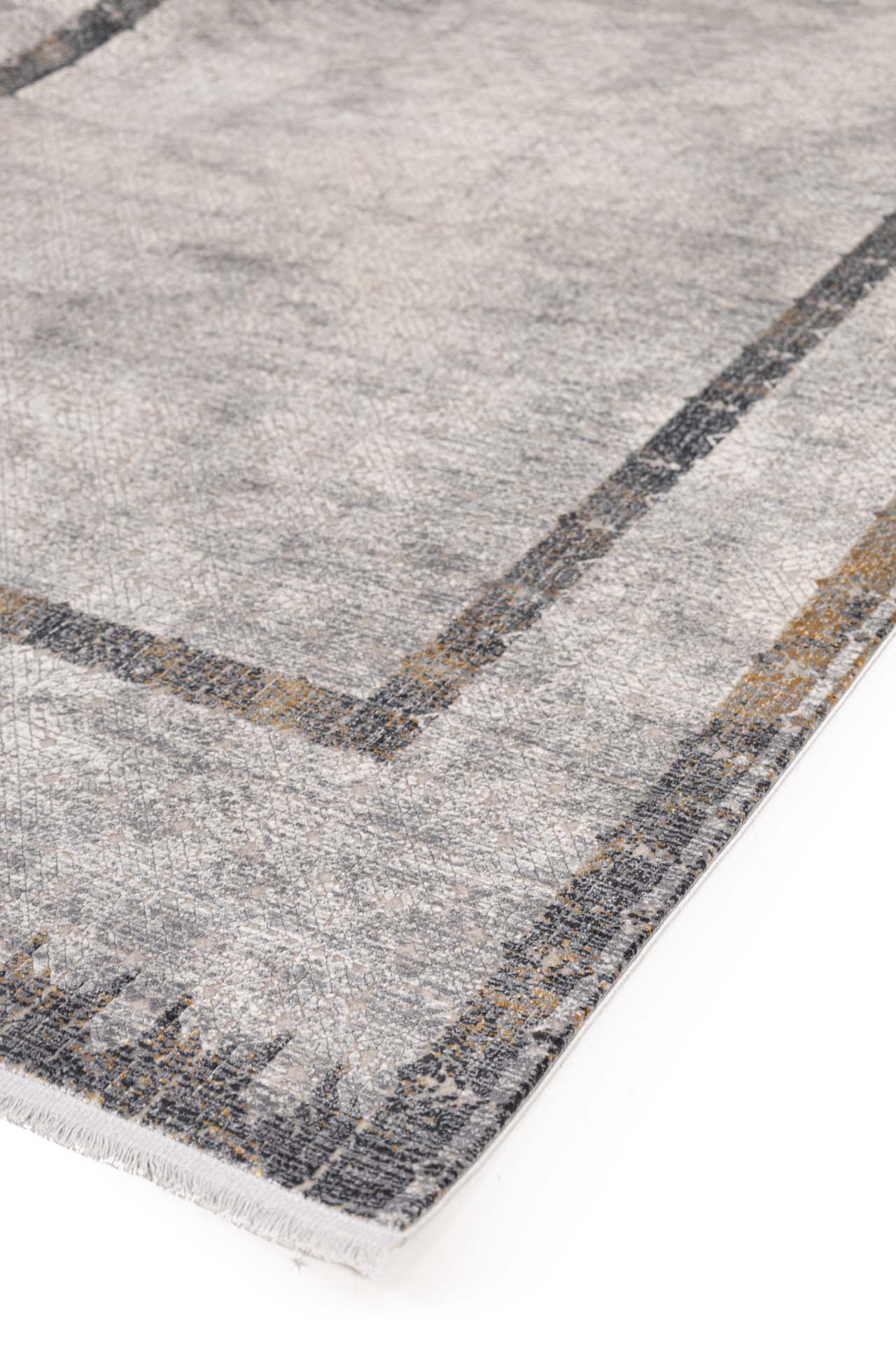 Μοντέρνο Χαλί Bamboo Silk 9337A S.Cream Anthracite