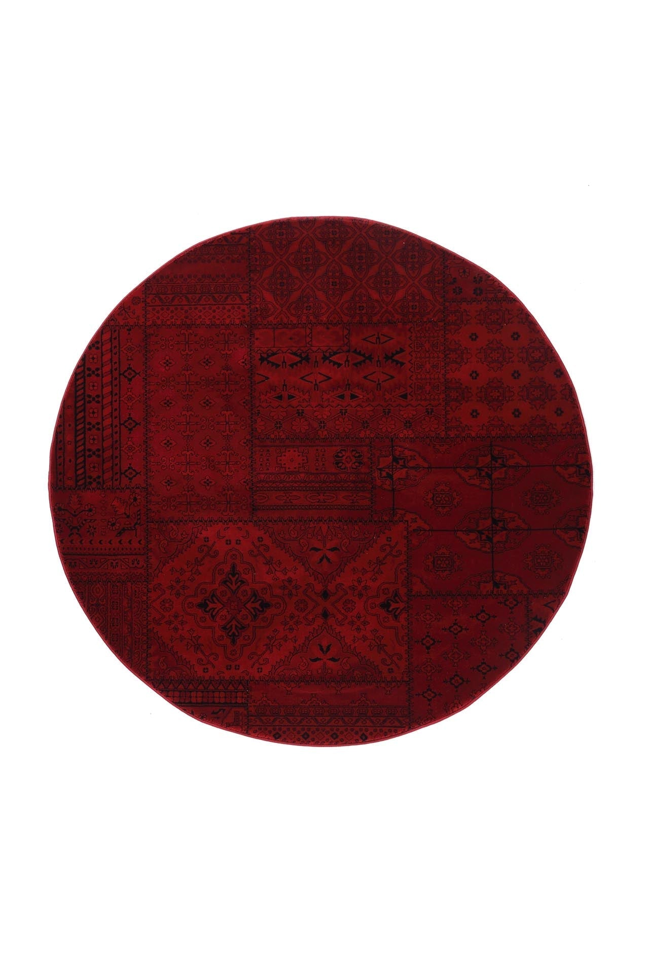 Κλασικό Χαλί Afgan 7675A D.Red Στρόγγυλο - Royal Carpet