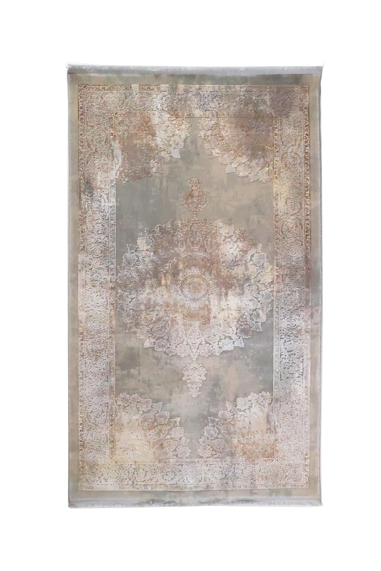 Μοντέρνο Χαλί Bamboo Silk 8098A L. Grey D. Beige 80x150 - Royal Carpet