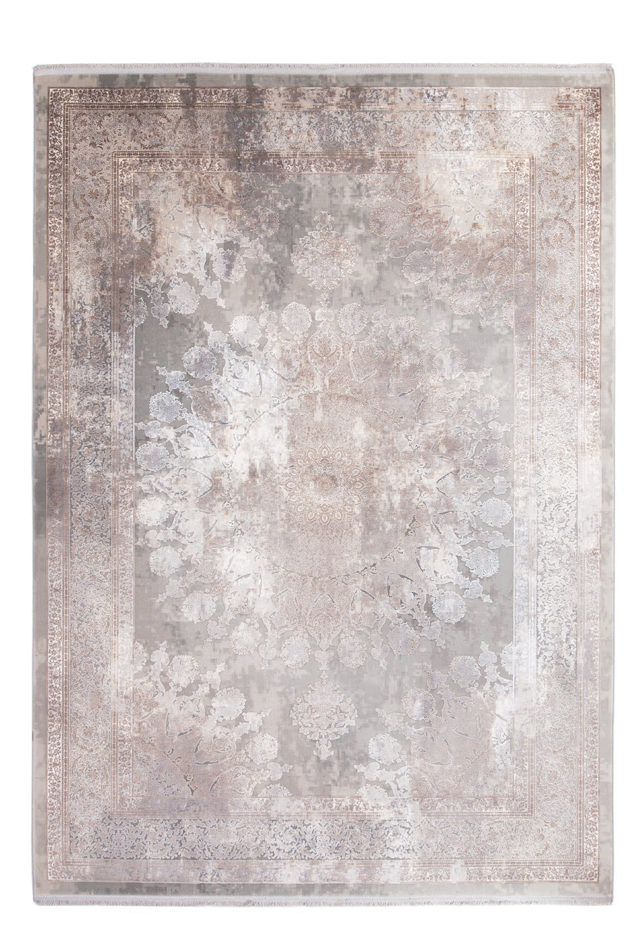 Μοντέρνο Χαλί Bamboo Silk 8098A L. Grey D. Beige - Royal Carpet