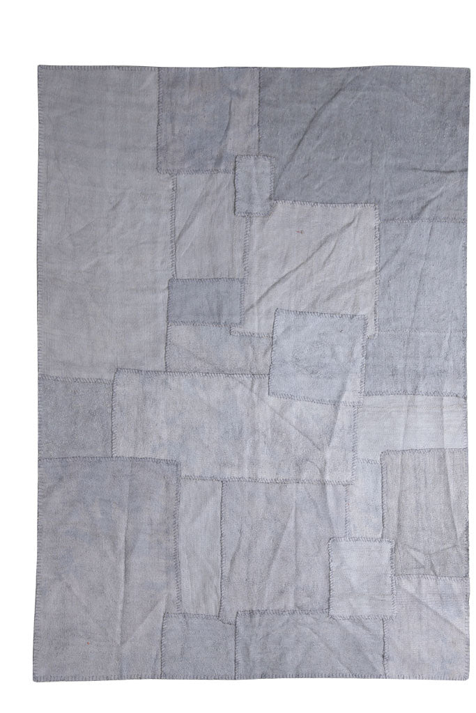 Μοντέρνο Χειροποίητο Χαλί Hemp Patchwork Grey Blue - Royal Carpet