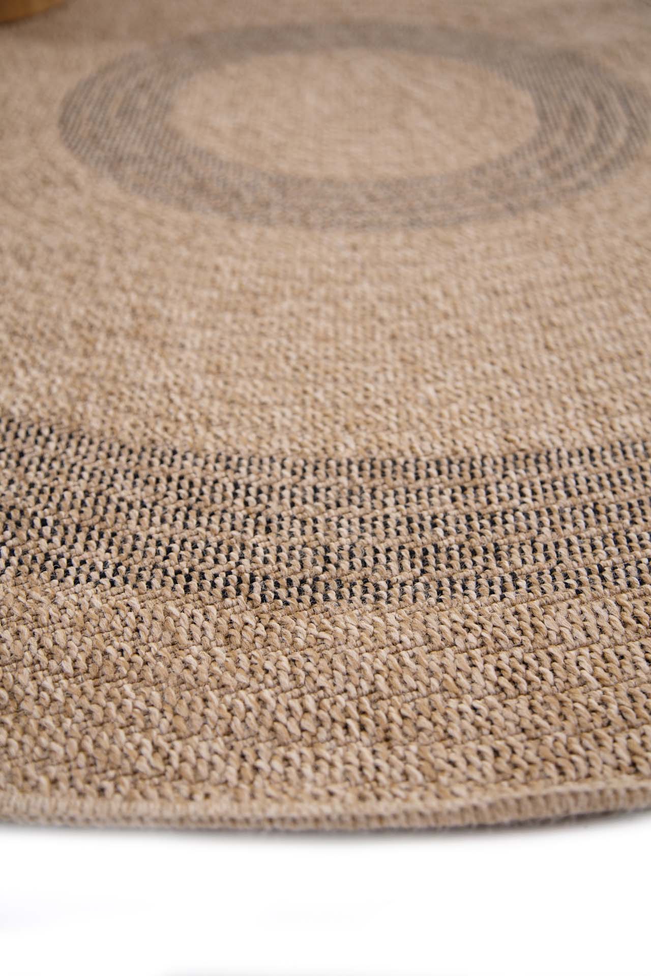 Ψάθινο Χαλί Avanos 8866 Black Στρόγγυλο - Royal Carpet