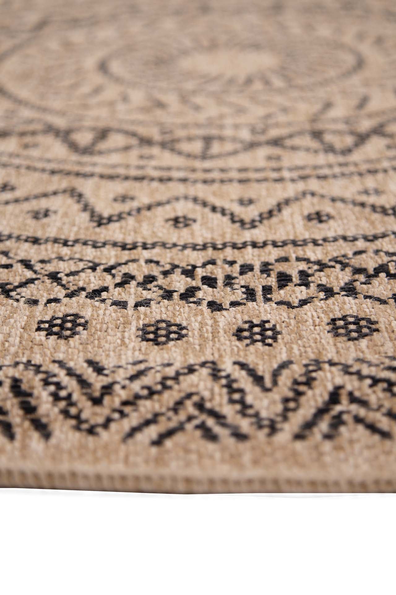 Ψάθινο Χαλί Avanos 8894 Black Στρόγγυλο - Royal Carpet