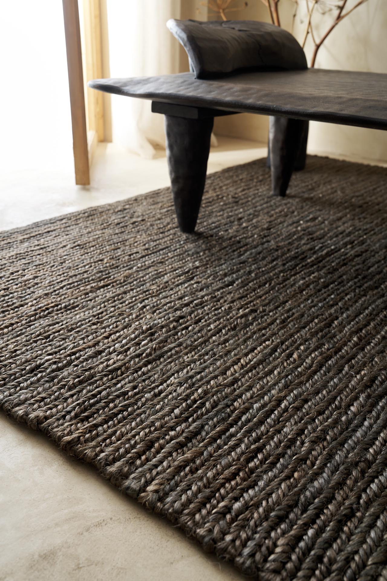 Ψάθινο Χαλί Juta Charcoal - Royal Carpet