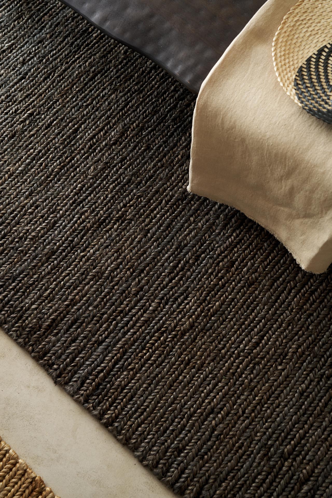 Ψάθινο Χαλί Juta Charcoal - Royal Carpet