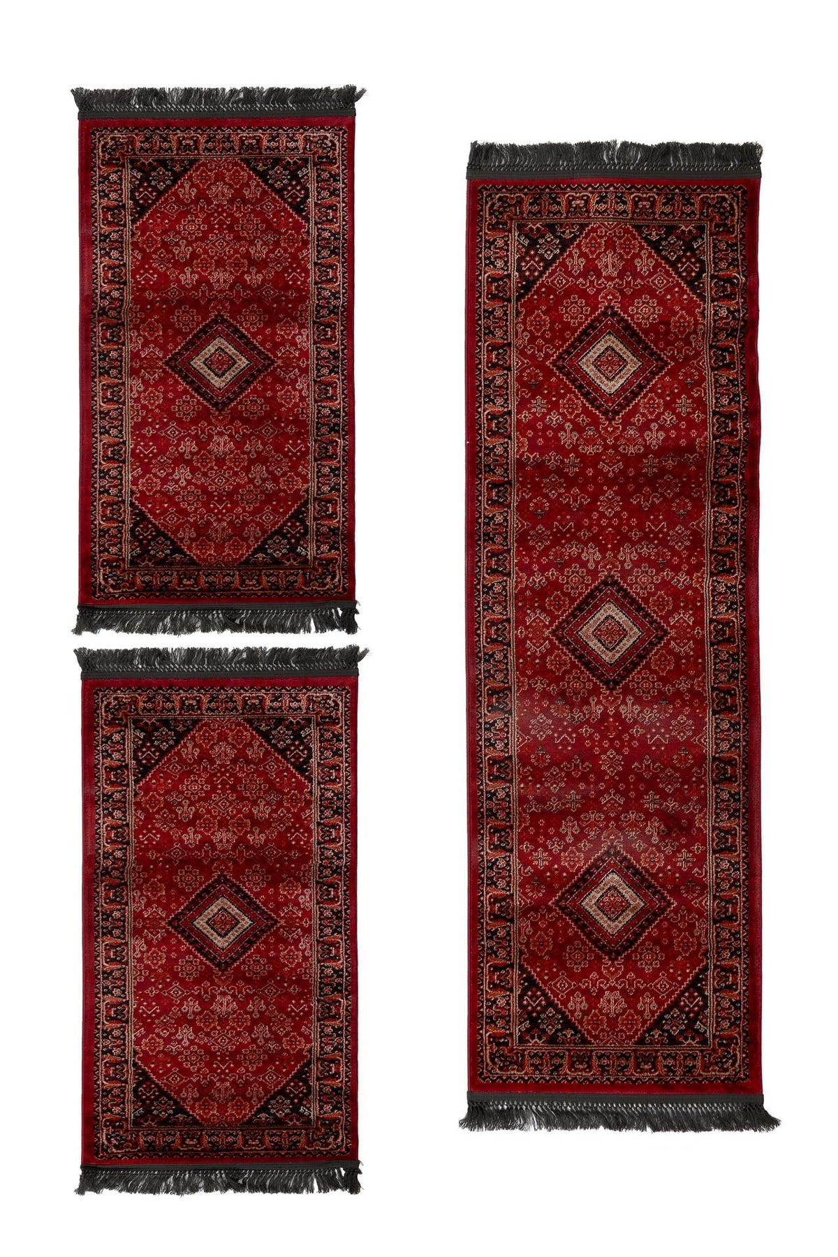 Σετ Κρεβατοκάμαρας (3 τεμαχίων) Afgan 306A D.Red Black - Royal Carpet