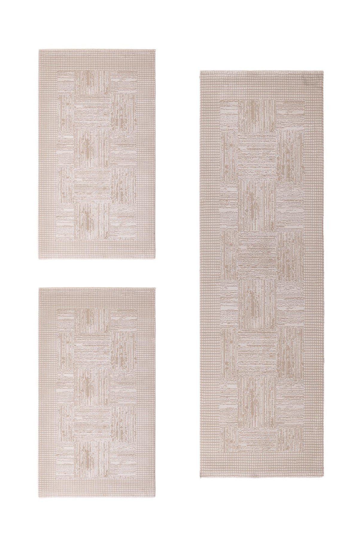 Σετ Κρεβατοκάμαρας (3 τεμαχίων) Bianca 680A Beige - Χαλια Royal Carpet
