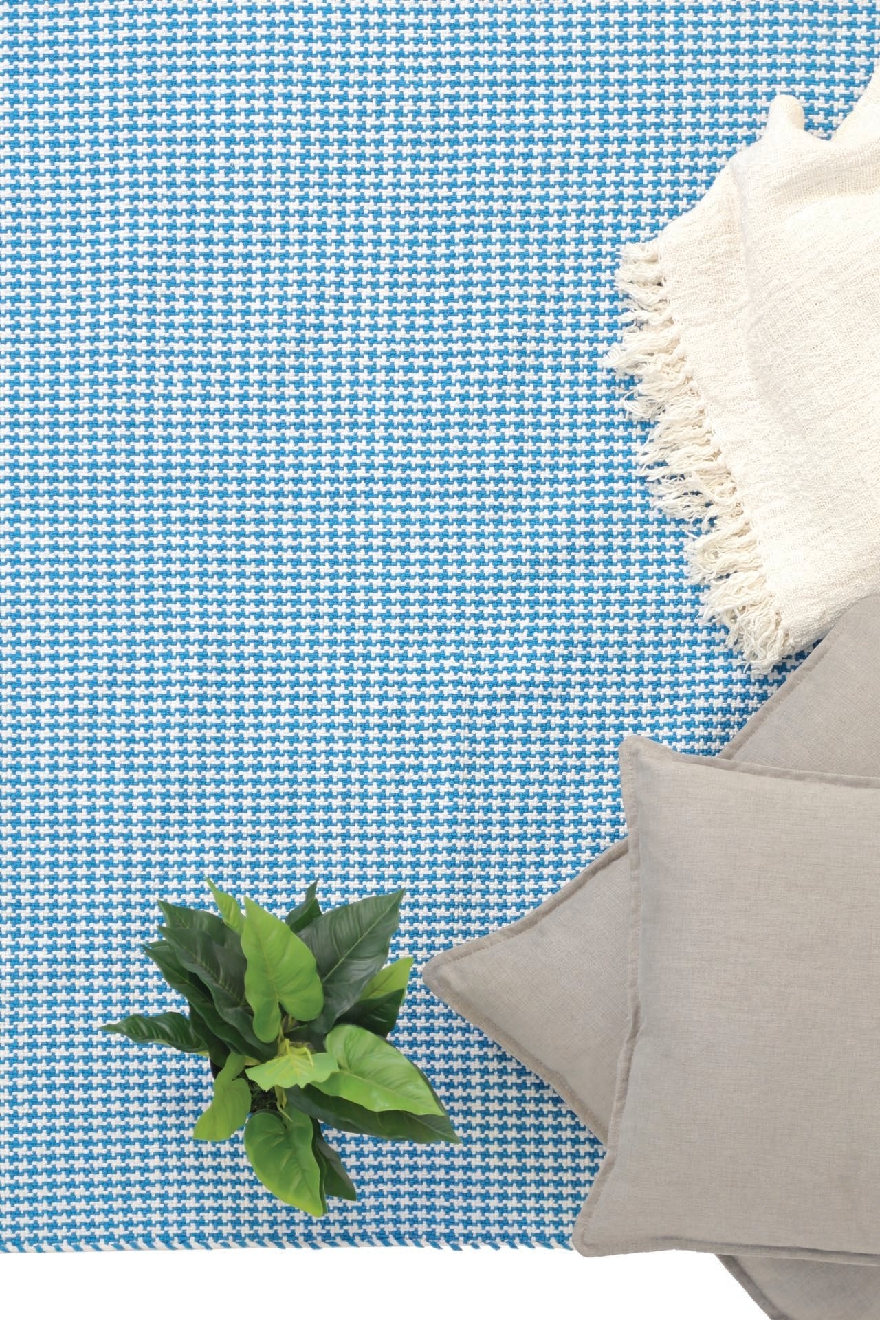 Χαλι Urban Cotton Kilim Houndstooth Caribbean Sea - Royal Carpet