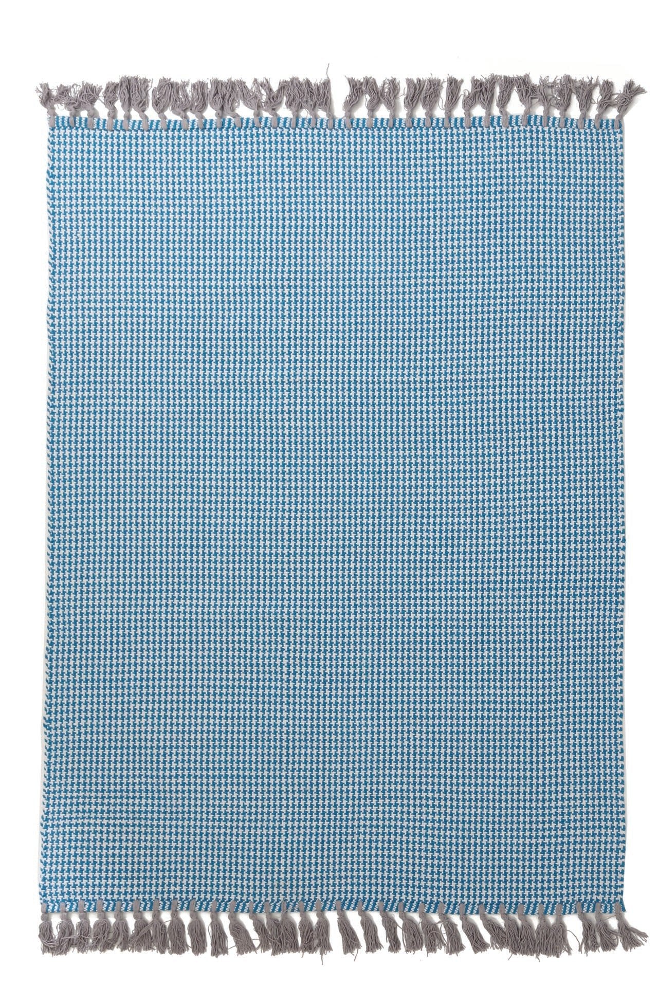 Χαλι Urban Cotton Kilim Houndstooth Caribbean Sea - Royal Carpet