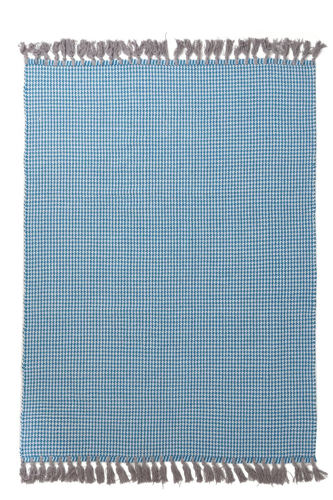 Χαλι Urban Cotton Kilim Houndstooth Caribbean Sea - Royal Carpet