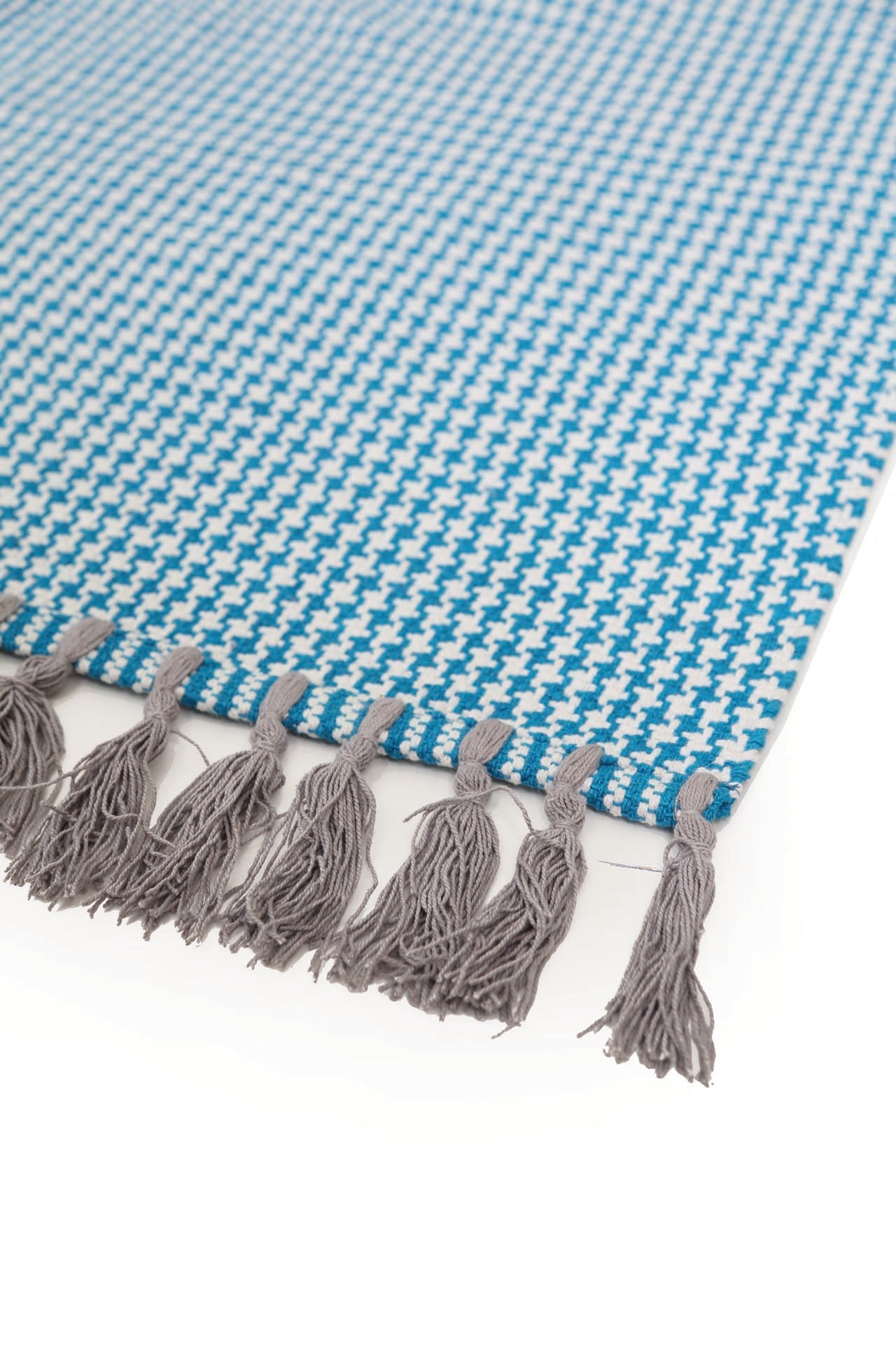 Χαλι Urban Cotton Kilim Houndstooth Caribbean Sea - Royal Carpet