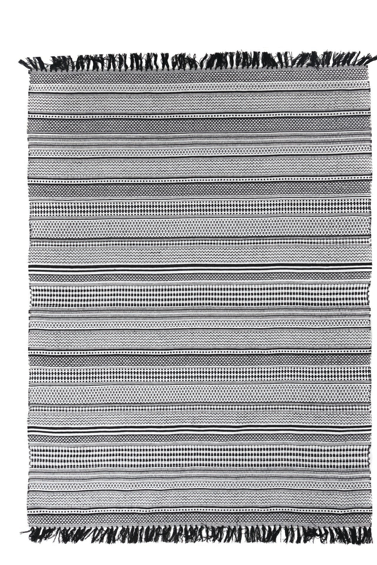 Χαλι Urban Cotton Kilim Samaira Black White - Royal Carpet